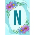 thumbnail image 2 of America Forever Spring Monogram Garden Flag Letter N 12.5 x 18 inches Double Sided Vertical Outdoor, Yard, Lawn, Pink and Blue Flowers, Cosmos, Leaves, Summer Flower Garden Flag, 2 of 5