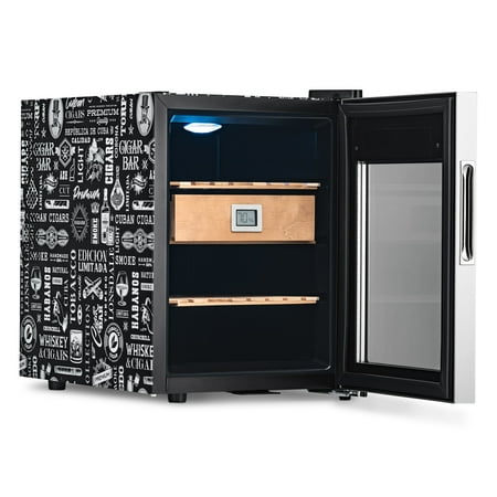 NewAir - 250 Count Built-in Cigar Humidor with Opti-Temp Heating and Cooling Function - Black