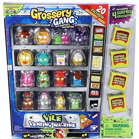 The Grossery Gang Season 1 Vile Vending Machine Package with 20 Exclusive Grosseries by Moose