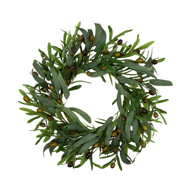 Guirnalda Artificial para Entrada con Olivo Magnolias Falsas Hojas de Seda Verde Duradera PP Recomendada para Puerta Principal Interior Exterior