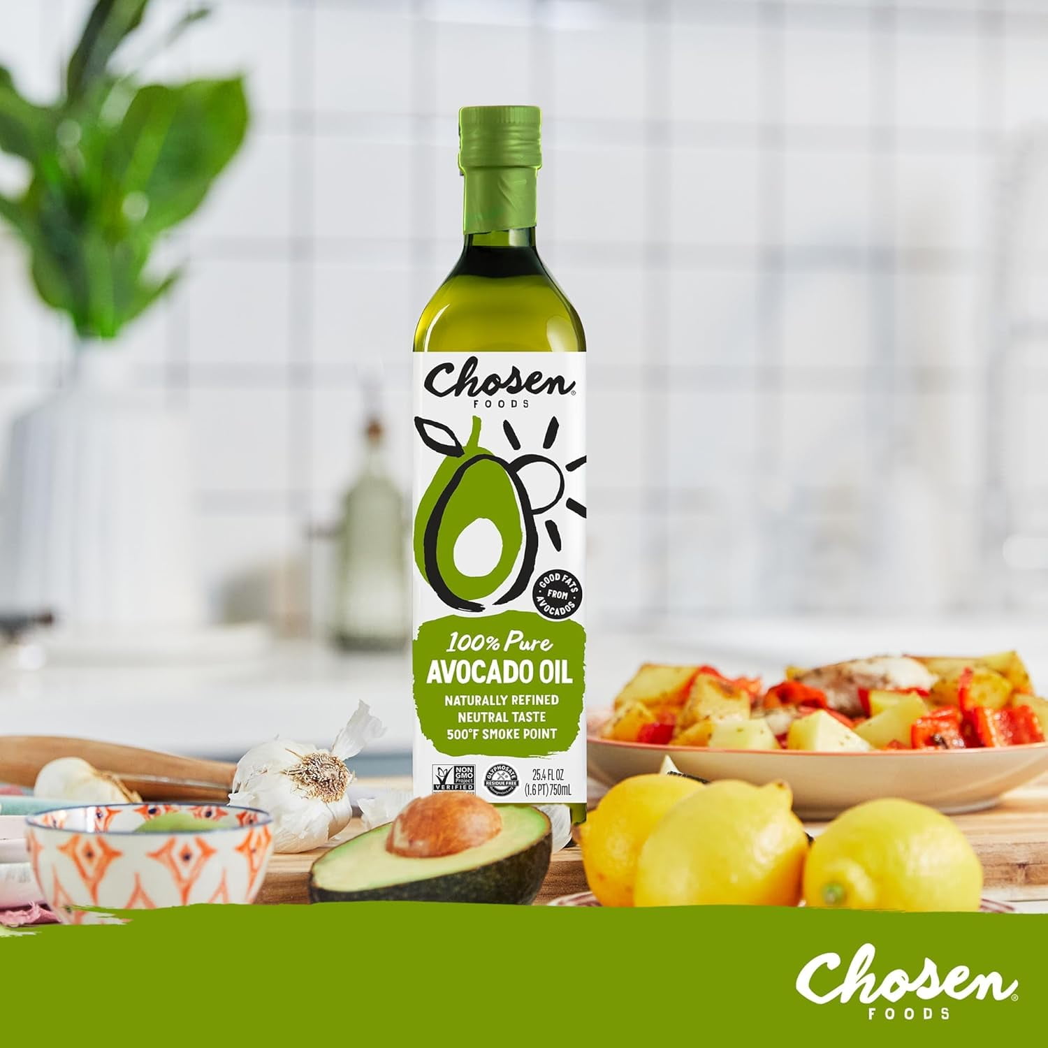 Pack of 6, Chosen Foods 100% Pure Avocado Oil, 25.4 fl oz