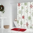 thumbnail image 6 of PRETXORVE Christmas Decorations, Christmas Decor, Colorful Snowflake Bath Fabric Shower Curtain with 12 Hooks No Drill Installation, 6 of 6