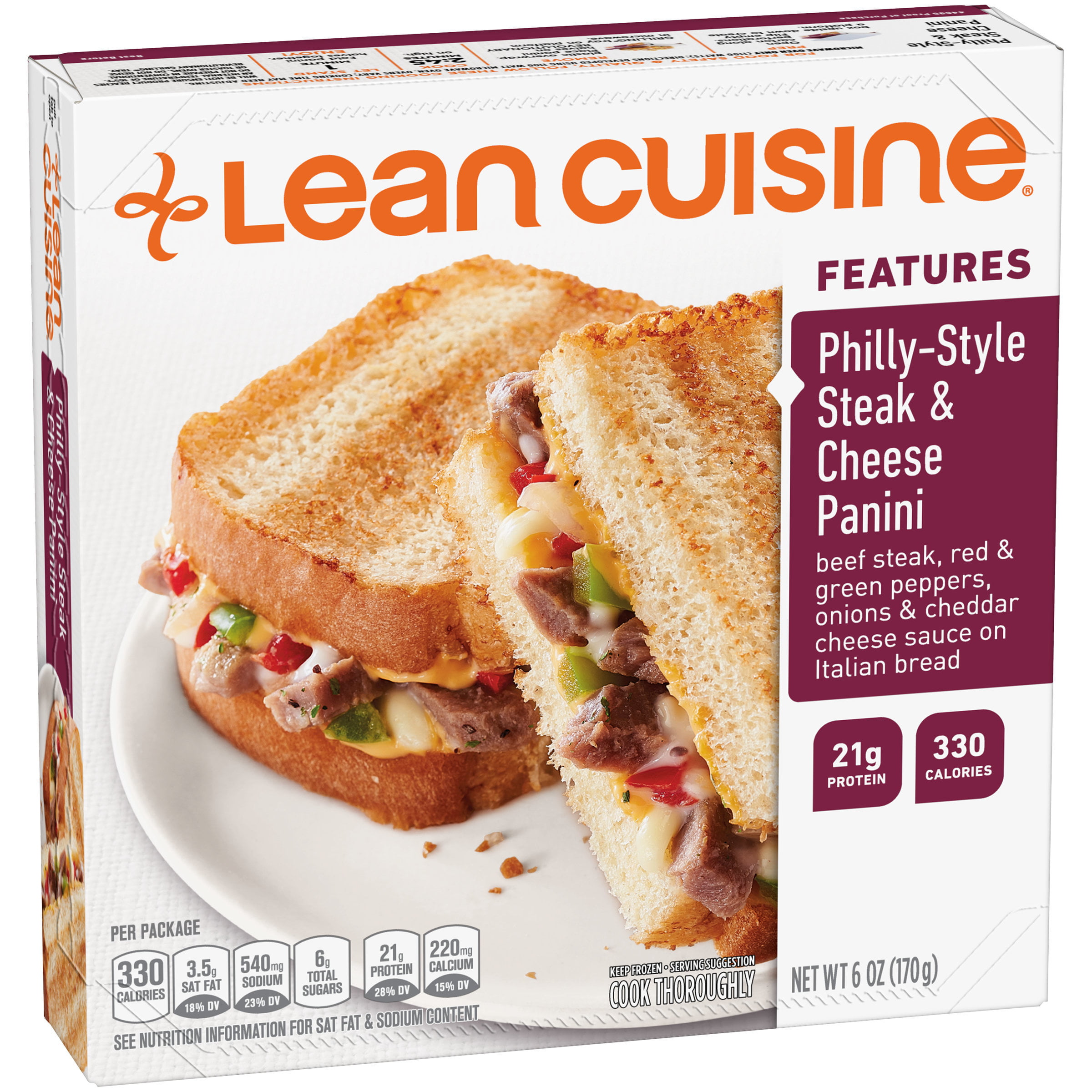 Lean Cuisine Features Philly Style Steak Cheese Panini 6 Oz Box Walmart Com Walmart Com