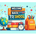thumbnail image 4 of Colorful Welcome to School Banner with School Supplies Elements Background Backdrop, for School Openings Classroom Decorations Back - to - School Parties Photography Props, 4 of 4