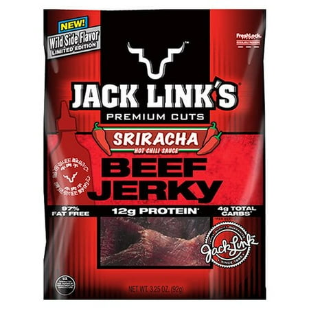 Jack Link's Beef Jerky, Protein Snack, Sriracha, 3.25oz