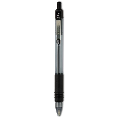 ZGrip Ballpoint Pen, Retractable, Medium 1 mm, Black Ink, Clear Barrel