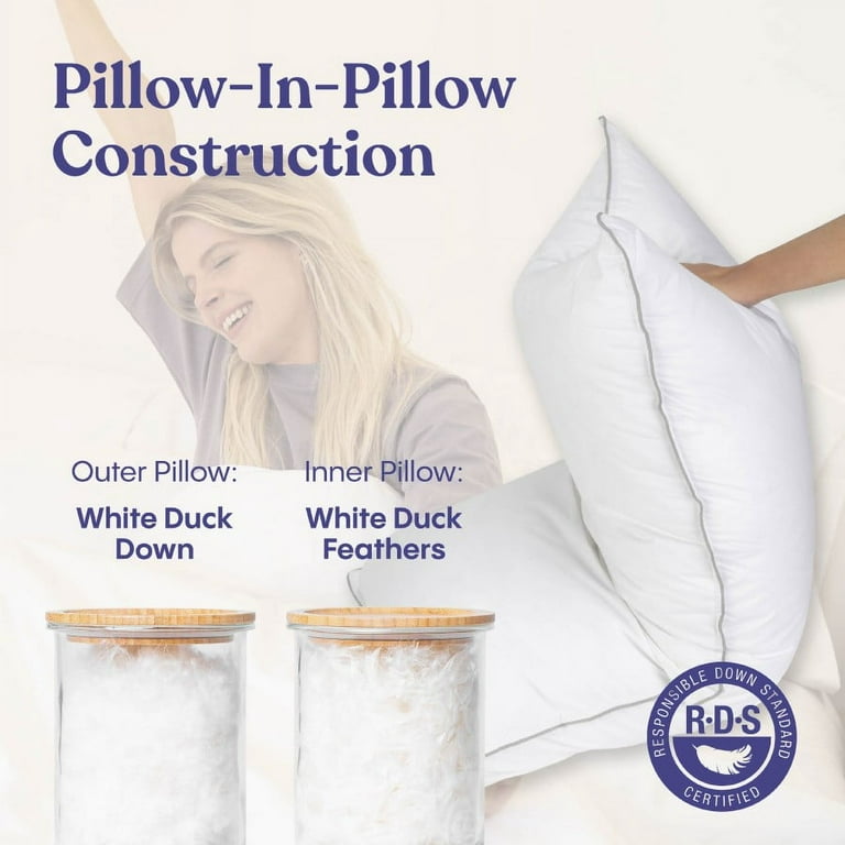 600 Fill Power White Duck Down Pillow