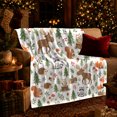 thumbnail image 3 of Woodland Forest Animals Cute Moose Fox Squirrel, Playful Woodland Scene, Warm Flannel Blanket for Cabin and Lodge, Wildlife Lovers Housewarming Gift, Playful Home Decor, 3 of 9