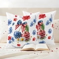 thumbnail image 3 of Independence Day Cherry Pillow Covers 2 Pack Patriotic Red Blue Star Flower Bow Leaf Pillowcase Waterproof Outdoor Throw Pillow Cover for Patio Garden Square Cushion 18”x18”, 3 of 9