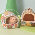 thumbnail image 3 of LYMAYTER Hamster Warm Cute Cartoon Pattern Guinea Pig House Comfortable Hamster Hideout for Small Animals, 3 of 7