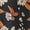 Black-Orange, variant on Women's Satin Pajama Set Silk Floral Short Sleeves Top and Pants 2 Pcs Pajamas XS Pink