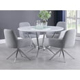 thumbnail image 2 of Abby 5-piece Round Dining Table Set White High Gloss, 2 of 10
