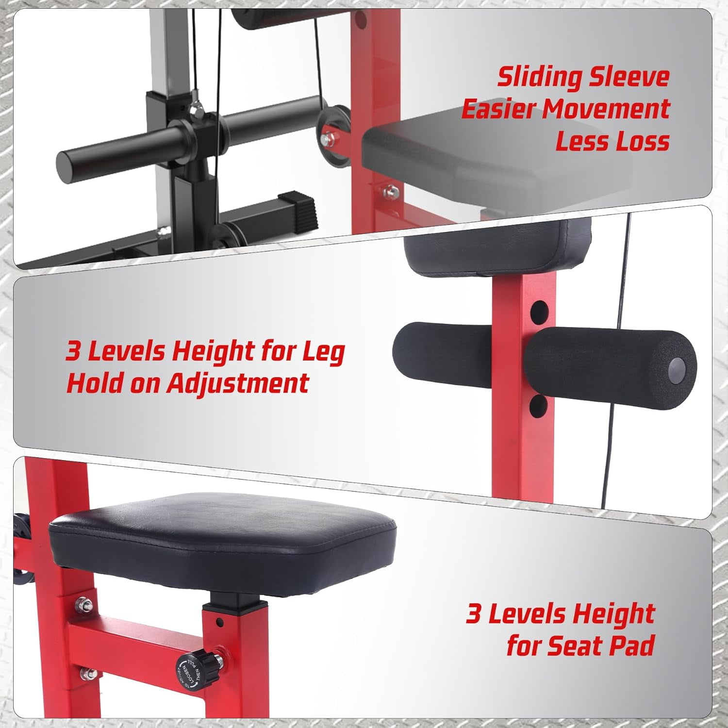 LAT Pull Down Machines,LAT Row Cable Machine,LAT Tower with Leg Support,High & Low Pulley Stations,Heavy Duty Back Workout Machine for Home Gym Body Training