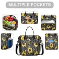 thumbnail image 2 of Sunny Golden Sunflower Print Lunch Tote - Large Waterproof Insulated Bag for Office & Travel, 2 of 5