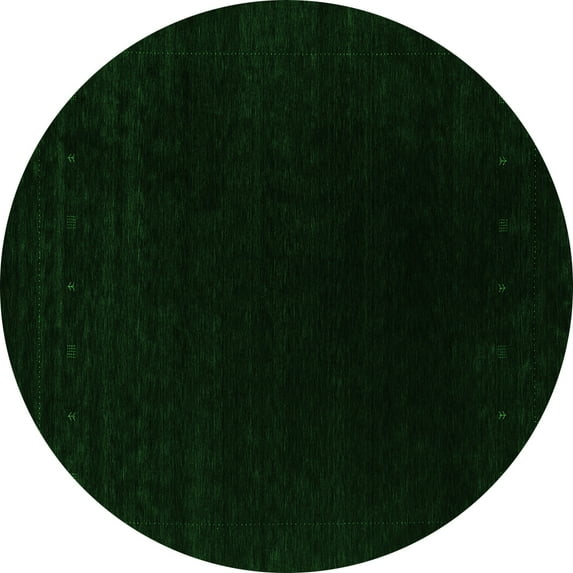 Ahgly Company Indoor Round Abstract Green Contemporary Area Rugs, 8' Round