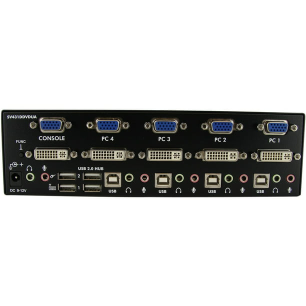 StarTech 4-Port DVI VGA Monitor Switch USB with Audio and USB 2.0 - Walmart.com
