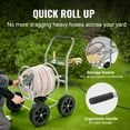 thumbnail image 4 of BENTISM Hose Reel Cart with Wheels, Metal Hose Reel Holds 250 Feet of 5/8" Hose Capacity Heavy Duty Outdoor Water Planting Truck for Yard, Garden, 4 of 9