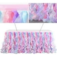 thumbnail image 6 of Fashionwu 6ft Colorful Organza Curly Willow Tulle Table Skirt Rainbow Tutu Table Skirting for Rectangular or Round Table, Party Decorations for Unicorn Themed Birthday Wedding, 6 of 7