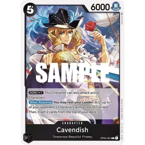 One Piece Kingdoms of Intrigue Rare Cavendish OP04-081