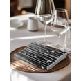 thumbnail image 6 of Black Flower Cloth Napkins Set of 6 Reusable Dinner Napkins, Geometric Stripes Gradient Simple Branch Cocktail Napkin Washable Table Napkins for Wedding/Holiday Party/Baby Shower 20"x20", 6 of 7