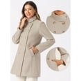 thumbnail image 2 of DARING DIVA Women's Stand Collar Pea Double Breasted Trench Coats Beige XS, 2 of 6