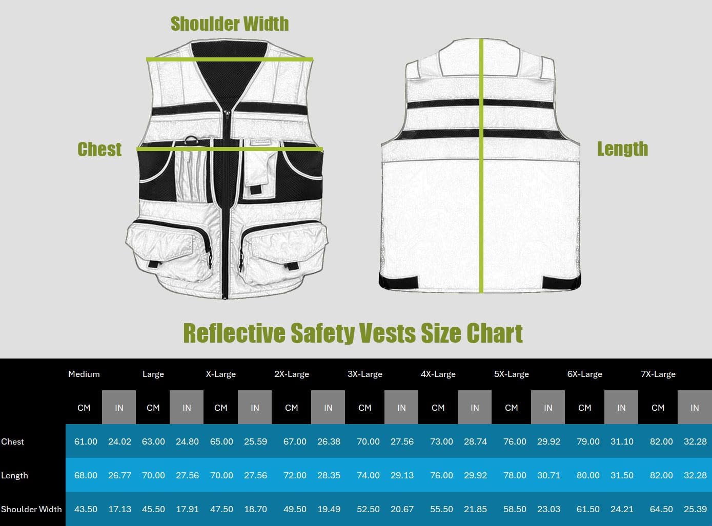 Kasa Style High-Visibility Reflective Safety Vest with 3M, Multi-Pocket, Unisex Design - Durable Workwear for Men and Women, Ideal for Construction Workers & Outdoor Safety (Yellow, 2X-Large)