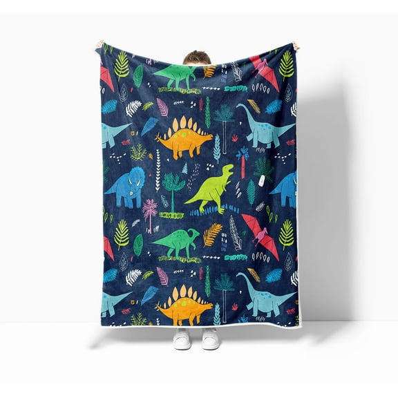 Dinosaur Blanket,Dinosaur Flannel Soft and Warm Throw Blanket for Boys Girls,Fluffy Cozy Dinosaur Fleece Blanket with Vibrant Colors and Cute Animal Throw Blanket - 50x60 Inches