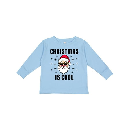 

Inktastic Christmas is Cool with Santa Wearing Sunglasses Gift Toddler Boy or Toddler Girl Long Sleeve T-Shirt
