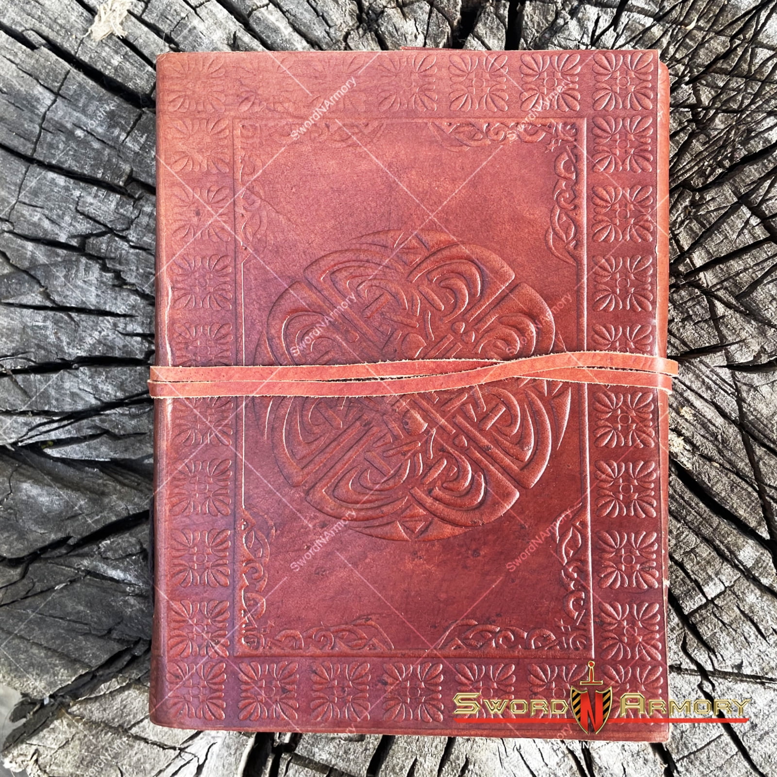 Medieval Genuine Leather Journal Diary Parchment Paper Brown Celtic Circle Theme
