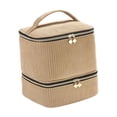 thumbnail image 4 of Bolsa organizadora de esmaltes de uñas, bolso de mano, estuche grande y portátil para guardar aceites esenciales, cosméticos, perfumes, labiales y Marrón, 4 of 8