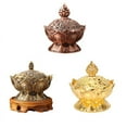 thumbnail image 5 of Alloy Incense Burner Chinese Buddha Incense Holder Lotus Flower Censer Teahouse Use Home Decor;Alloy Incense Burner Chinese Buddha Incense Holder Lotus Censer Home Decor, 5 of 9