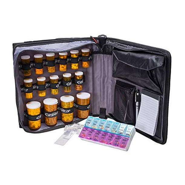 Med Manager by CaseIt, Portable Pill Organizer Case, Travel Medication