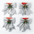 thumbnail image 1 of EIMELI 4 Pcs Nœud de Noël Couronnes Rouges Nœuds Arbre de Noël Nœud Paillettes Sequins Nœuds Décoratifs pour Décoration de Maison Fête de Noël 9.8 x 11.8 Po, 1 of 7