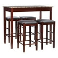 thumbnail image 1 of Linon Tifton Five Piece Wood Faux Marble Tavern Set in Espresso, 1 of 8