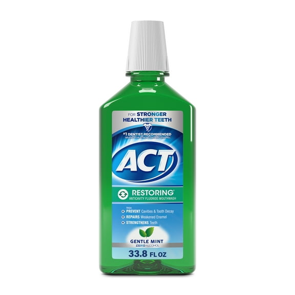 ACT Restoring Anticavity Fluoride Mouthwash, Mint Burst, 33.8 fl. oz.