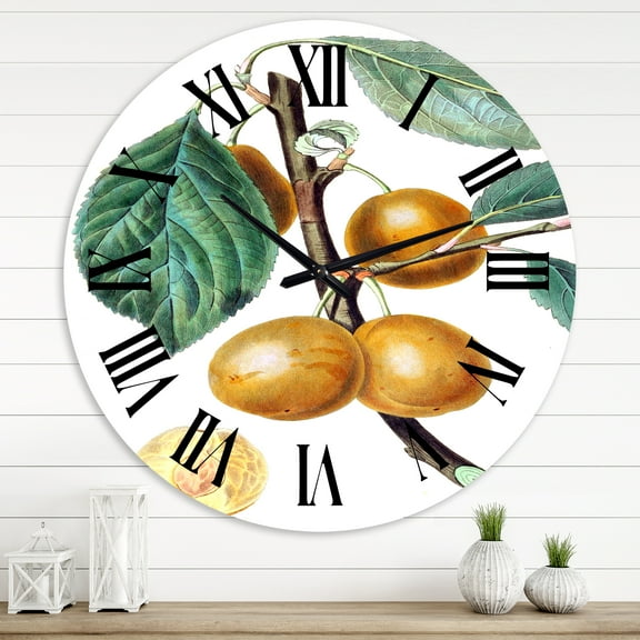 Designart 'Vintage Fruits Ii' Farmhouse Wall Clock