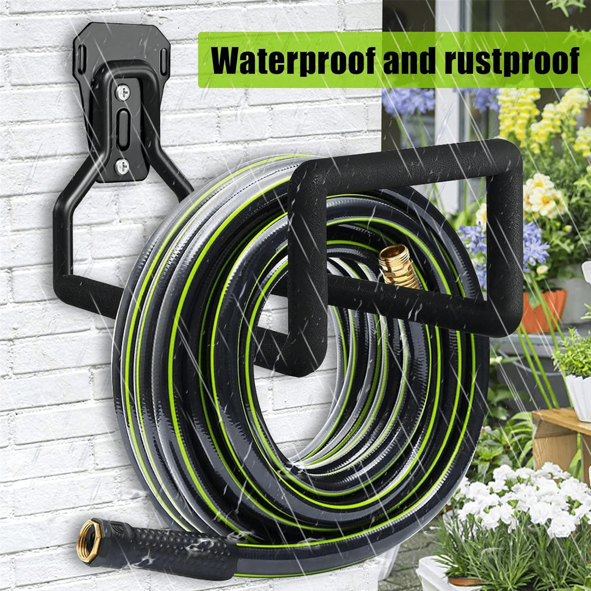 Holder - Hose Hanger Wall Mounted Water Hose Holder for Outside , Hose Reel Hose Hooks