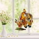 thumbnail image 1 of Adorno colgante de vaca para ventana | Decoración de animales de granja estilo vidriera | Detalles de mariposas y flores, 1 of 7