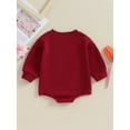 thumbnail image 5 of 0-18M Infant Baby Girl Valentine's Day Romper 3M 6M 12M 18M Letters Embroidery Long Sleeve Bodysuit Spring Outfit, 5 of 10