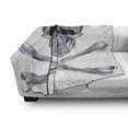 thumbnail image 3 of Grey Soft Flannel Fleece Throw Blanket, Vivid Skull and Crossed Bones Dangerous Scary Dead Skeleton Evil Face Halloween Theme, Cozy Plush for Indoor and Outdoor Use, 60" x 80", Dimgray, by Ambesonne, 3 of 6