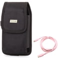 thumbnail image 1 of Pink 10ft Long Cable w Case Belt Clip for Samsung Galaxy A73 5G,A53 5G,A33 5G,A13 5G,A03s Phones - USB-C to Type-C PD Fast Charger Cord Power, Rugged Holster Canvas Cover, 1 of 11