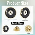thumbnail image 2 of 20Pcs Billiard Pins Sport Brooch Pins Enamel Black Metal Eight Ball Logo Round 0.71 Inch Small Alloy Lapel Brooches Accessories for Backpacks Bags Clothes Hats Shirts Tie DIY Decorations Black DIY, 2 of 5