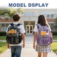 thumbnail image 4 of DAKIMOE Clear Backpack for School - 17 inch Large Heavy Duty Stadium Approved Clear Bookbag, See Through PVC Transparent Backpacks for Travel College Work, Blue, 4 of 8