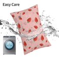 thumbnail image 6 of Goofa Strawberry Print Plush Throw Pillow Case, Soft Velvet with Hidden Zipper, Decorative Cushion Cover for Sofa, Bed, Car, and Home Décor-20"x30", 6 of 6