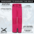thumbnail image 3 of Arctix Kids's Insulated Snow Pants with Reinforced Knees and Seat, Water Resistant Snow Pants for Skiing & Snowboarding (Fuchsia, L), 3 of 8