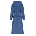 thumbnail image 6 of Cethrio Girls Bathrobes, Winter Long Sleeve Fleece Warm Sleepwear Robes with Belt Dark Blue Size 7-8, 6 of 6