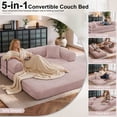 thumbnail image 3 of 78" Boneless Convertible Sleeper Sofa Bed, Holaki Corduroy Compression Folding Sofa with Pillow & 3 Seat, Fixed-Shape Frame, Floor Sofas Lounge Couch for Living Room Bedroom Apartment, Pink, 3 of 9