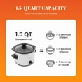 thumbnail image 6 of Elite Cuisine MST525 1.5Qt. Mini Slow Cooker in Stainless Steel, 6 of 6