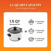Elite Cuisine MST525 1.5Qt. Mini Slow Cooker in Stainless Steel