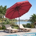 thumbnail image 2 of Gymax 10 FT Patio Umbrella w/Push Button Tilt & Crank 2-Tier Vented Top 8 Metal Ribs Wine, 2 of 10